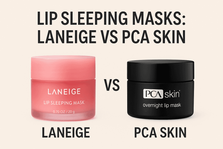 Laneige and PCA Skin lip masks side by side
